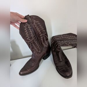 Biltrite Womens Sz 11 Brown Leather Cowboy Cowgirl Boots Brown Vintage